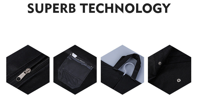 In Stock Thickened Zipper Portable Wig Dust Cover PVC Window Non-Woven Fabric Hang Clothes Storage Dustproof Bag Wholesale