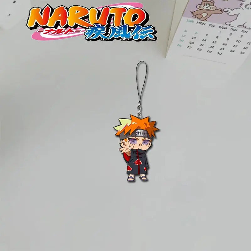 Naruto 2D Sasuke Kakashi Haruno Sakura anime peripheral cartoon mobile phone chain mobile phone lanyard high-value  wholesale
