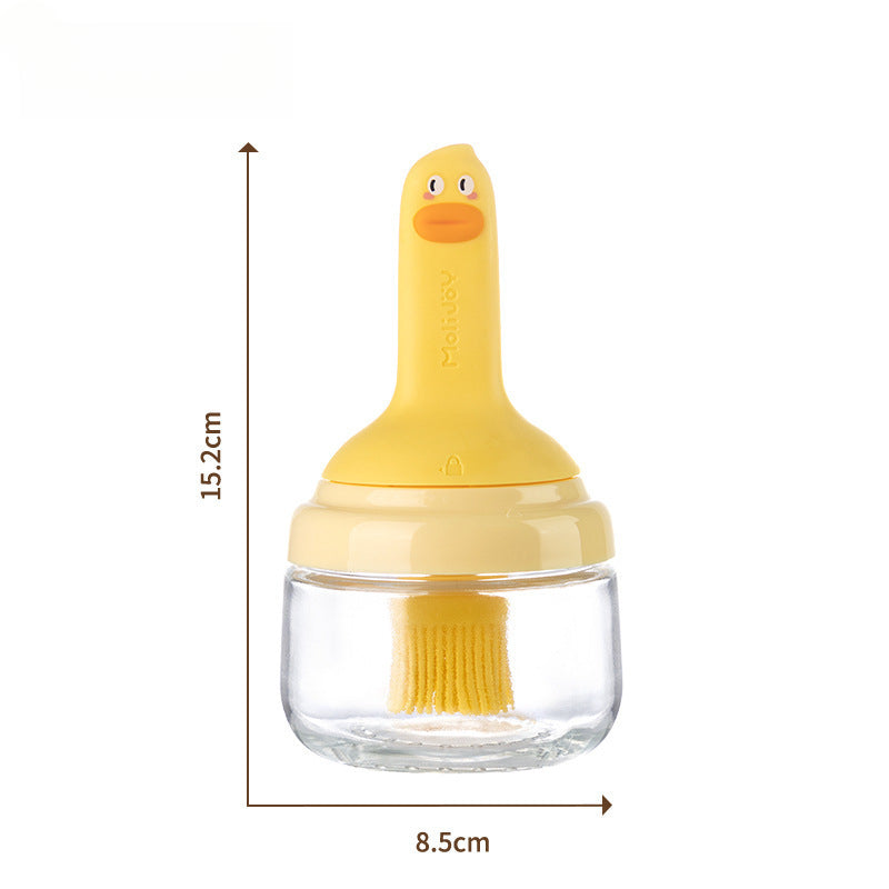 Silicone Oil Brush Household High Temperature Resistant Oil Brush with Bottle Dispensing Oil Pot Outdoor BBQ Oil Brush Integrated Oil Brush Bottle