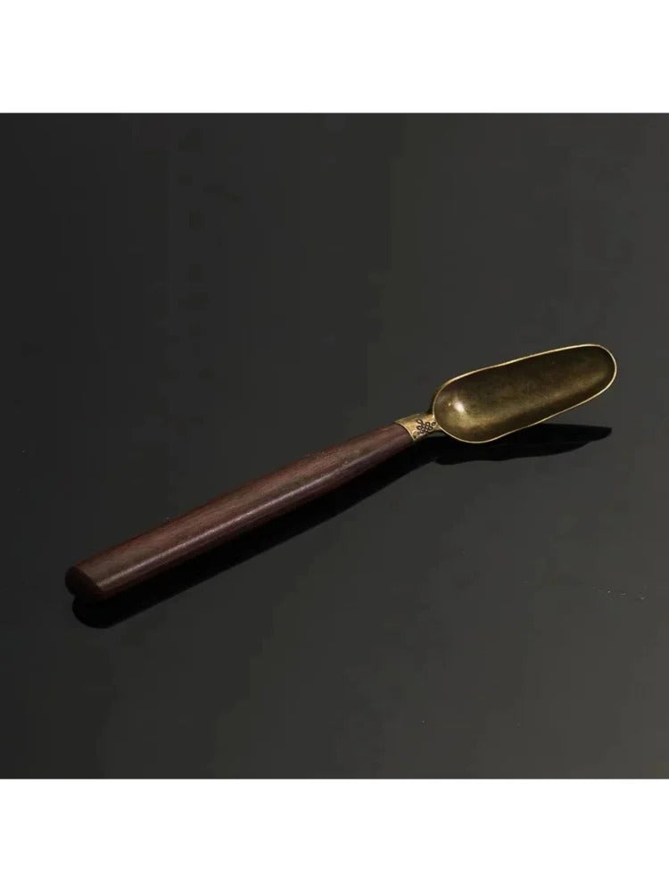 1pcs Tea Spoon Ebony Teaspoon Solid Wood Retro Creative Tea Shovel KongFu Tea Ceremony Accessories Gift
