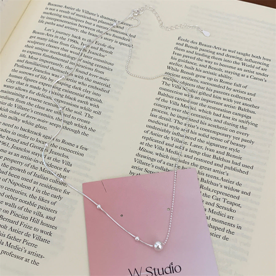 Li Luo New S925Sterling Silver Pearl Necklace Accessory for Women, Non-Fading, High-End Feel, Versatile Spring/Summer Clavicle Chain Wholesale