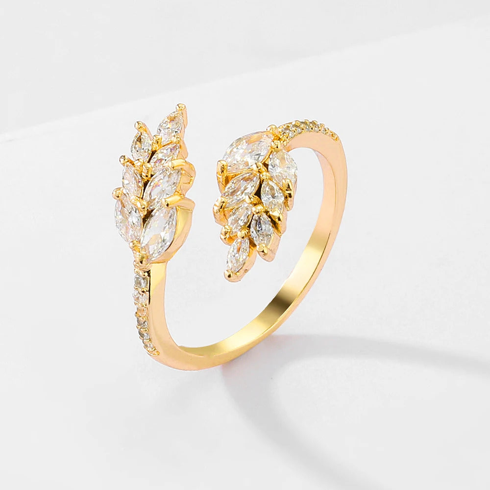 ZAKOL Exquisite Micro Inlay Zircon Butterfly Open Rings for Women Fashion Wedding Party Jewelry