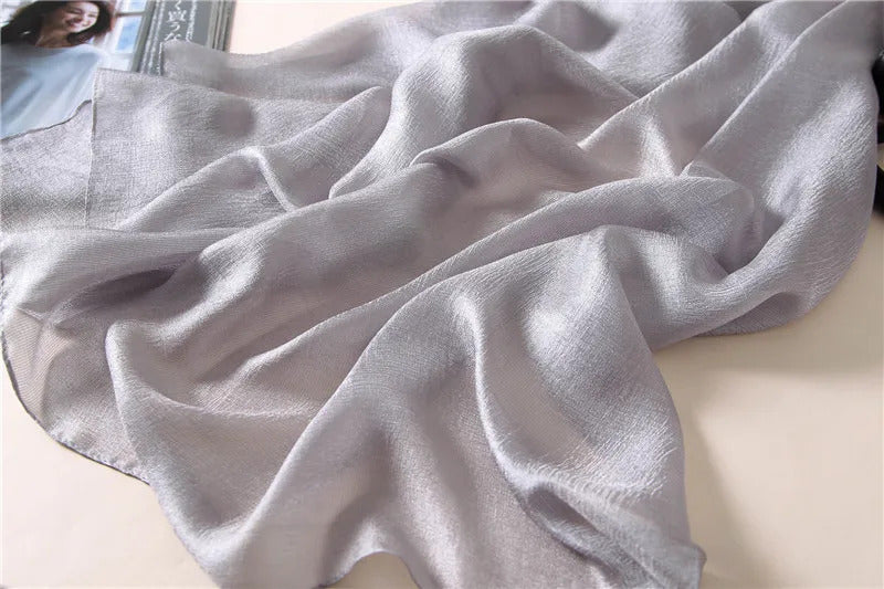 2023 Luxury Brand Women Fashion Scarf Plain Solid Silk Linen Shawls Scarves Summer Lady Bandanas Pashmina Foulard Hijab 180*90Cm