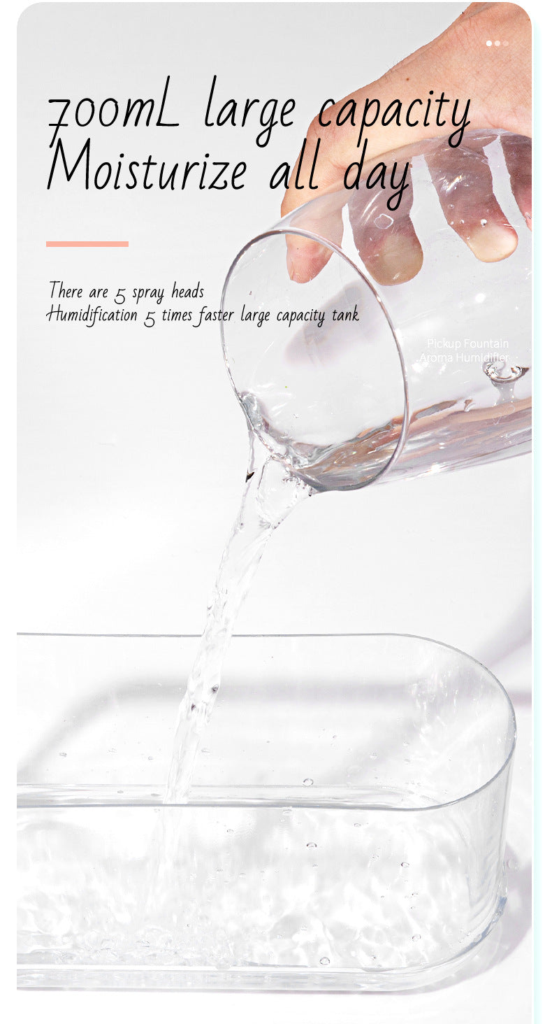 Air Humidifier for Home, Silent Bedroom Five-Hole Spray Aromatherapy, Creative Dynamic Colorful Sound-Controlled
