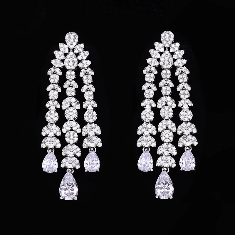 2024 New 4-piece Bride Zirconia Full Set Women's Party Jewelry Set Dubai Nigeria Crystal Wedding Jewelry Set