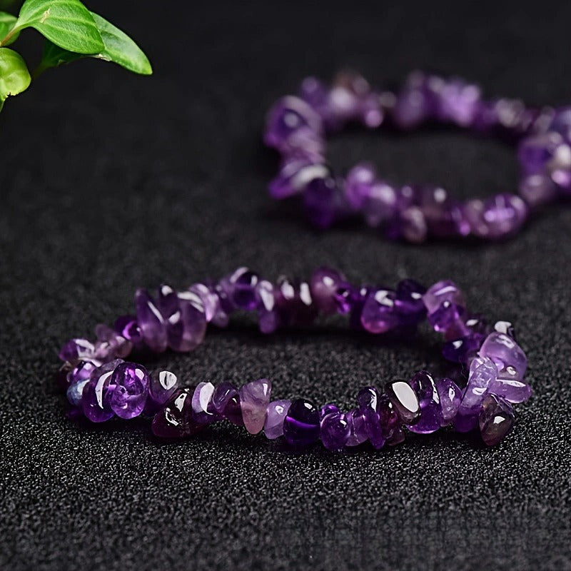 Amethyst Gravel Bracelet 5-8mm Crystal Bracelet Natural Amethyst