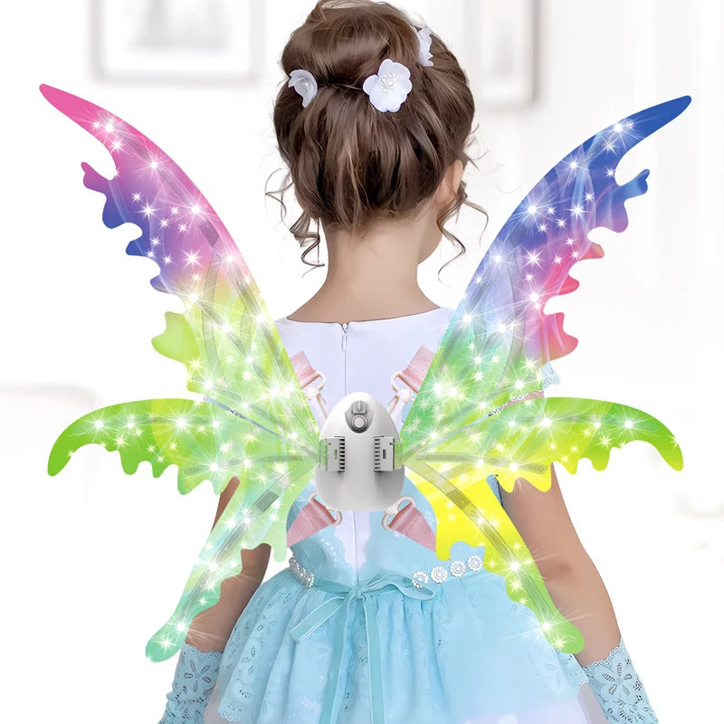 Electric Butterfly Wings Elf Wings Costume Magic Led Bats Wing Cosplay Dress Up For Kids Cats Dogs Halloween Fit Children Gift