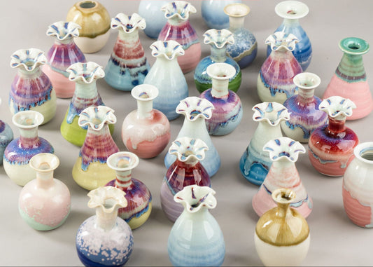 Kiln Change Mini Ceramic Small Vase Refrigerator Magnet Hydroponic Aromatherapy Craft