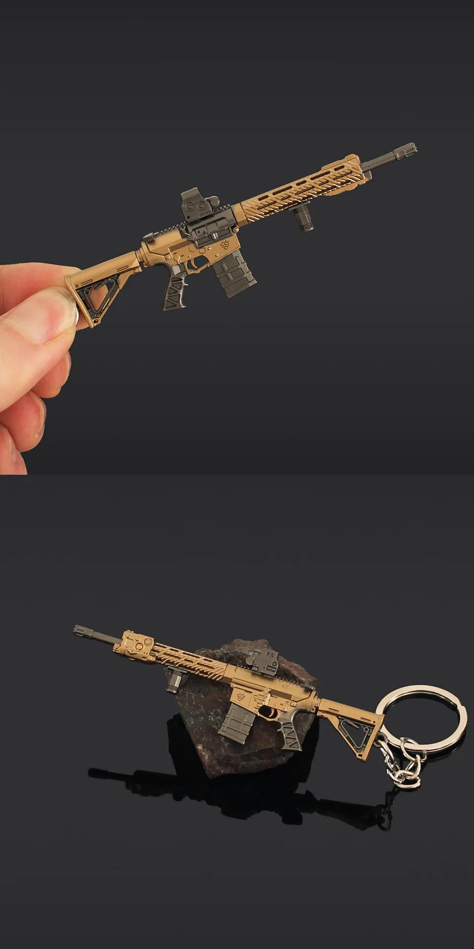 9cm Arena Breakout Gun Keychains Mini M110 Rifle Model Alloy Small Gun Toy Games Weapon Keychain Pendant Game Peripherals Gifts