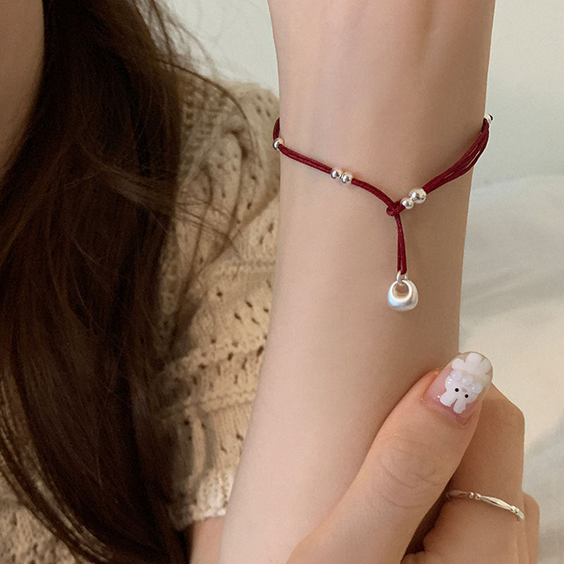Xiaofutuo Red String Woven Bracelet for Women New Chinese Style Light Luxury Retro Hand Ring Jewelry