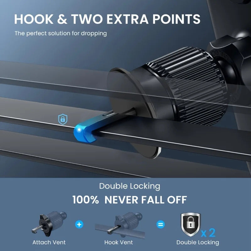 Car Air Outlet 360 Degrees Stable Compatible with Android/ Samsung/Apple /4-7 Inch Smartphones /Black