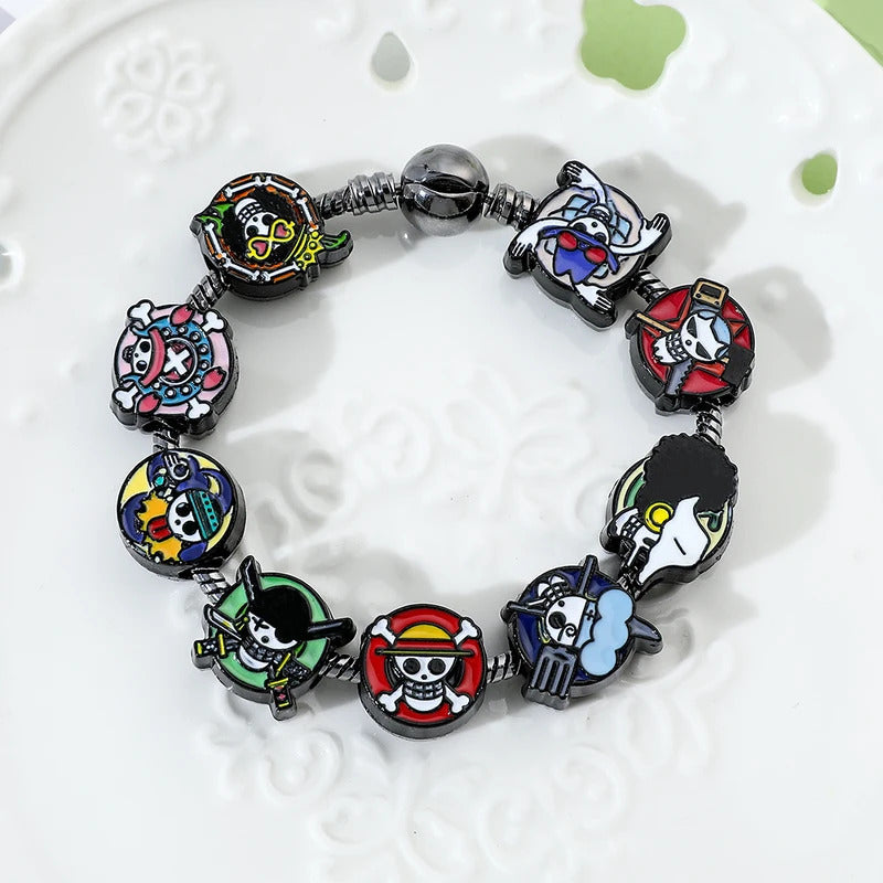 One Piece Anime Monkey D. Luffy Charms Bracelet, Tony Tony, Chopper Skull, DIY Pendant Bangle, Vintage Bracelet