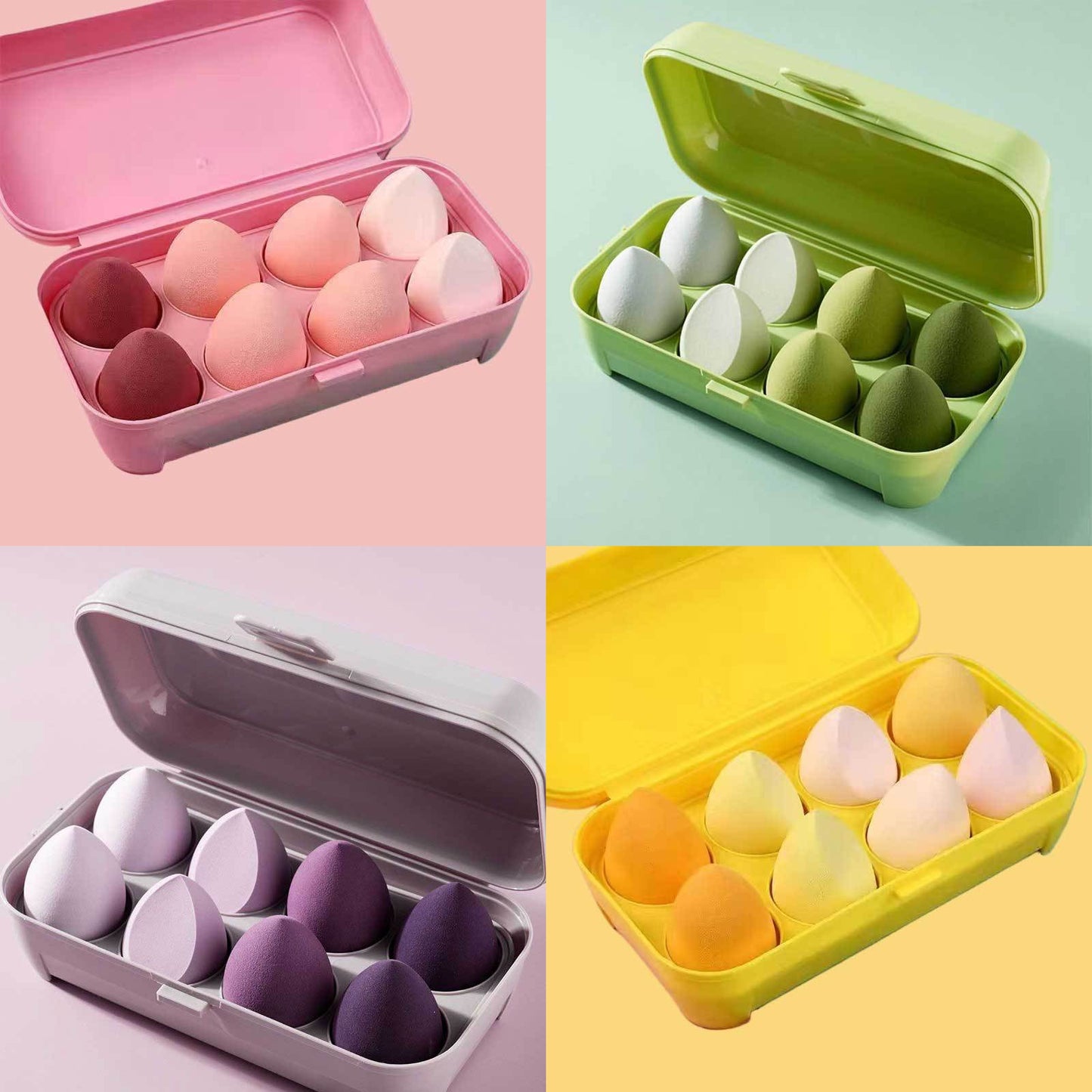 Cross-border Hot-Selling Beauty Sponge Egg Box Internet Celebrity Gradient Sponge Cushion Puff Makeup Tool Genuine Dry and Wet Dual Use