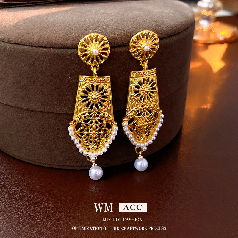 Vintage Earrings Fashion Versatile Ear Jewelry Niche Light Luxury High-end Accessories