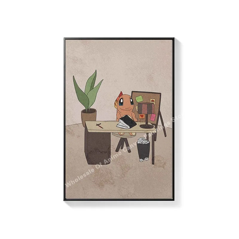 PokeMon Decorations PokeMon PokeMon Pikachu Hanging Paintings Children's Room Cartoon Anime Mural