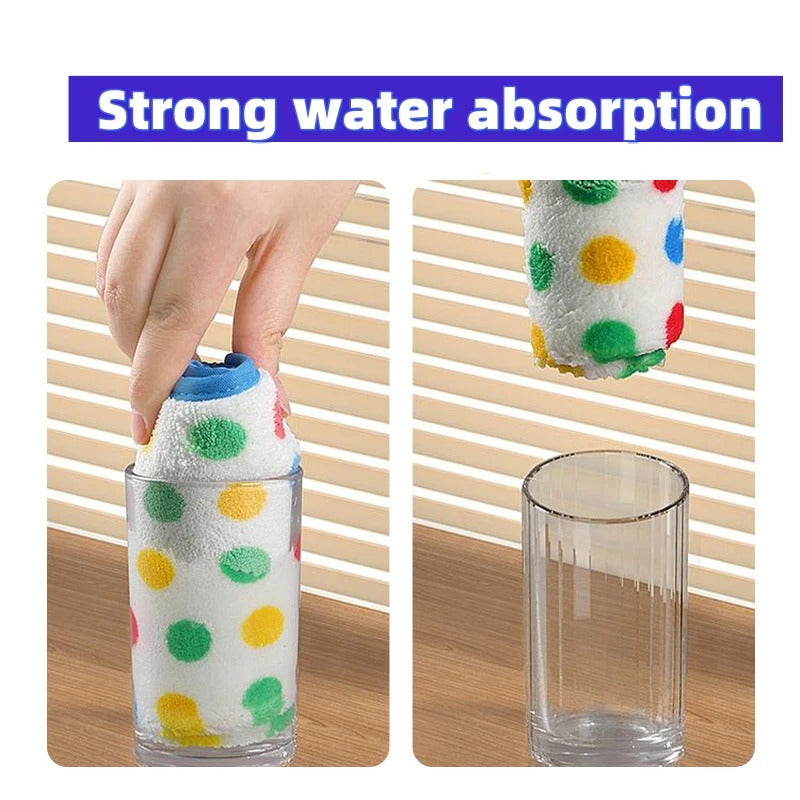 10PCS Microfiber Cleaning Cloth Thickened Dish Towel High Absorbent Scouring Kitchen Washing Dish Rags Household Wipe Towels