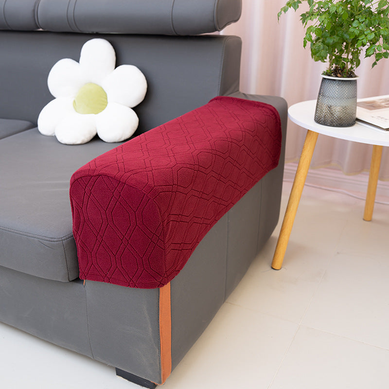 Sofa Armrest Covers Pair Sofa Side Armrest Protectors Extended Non-Slip Fabric Armrest Elastic Covers Full Coverage