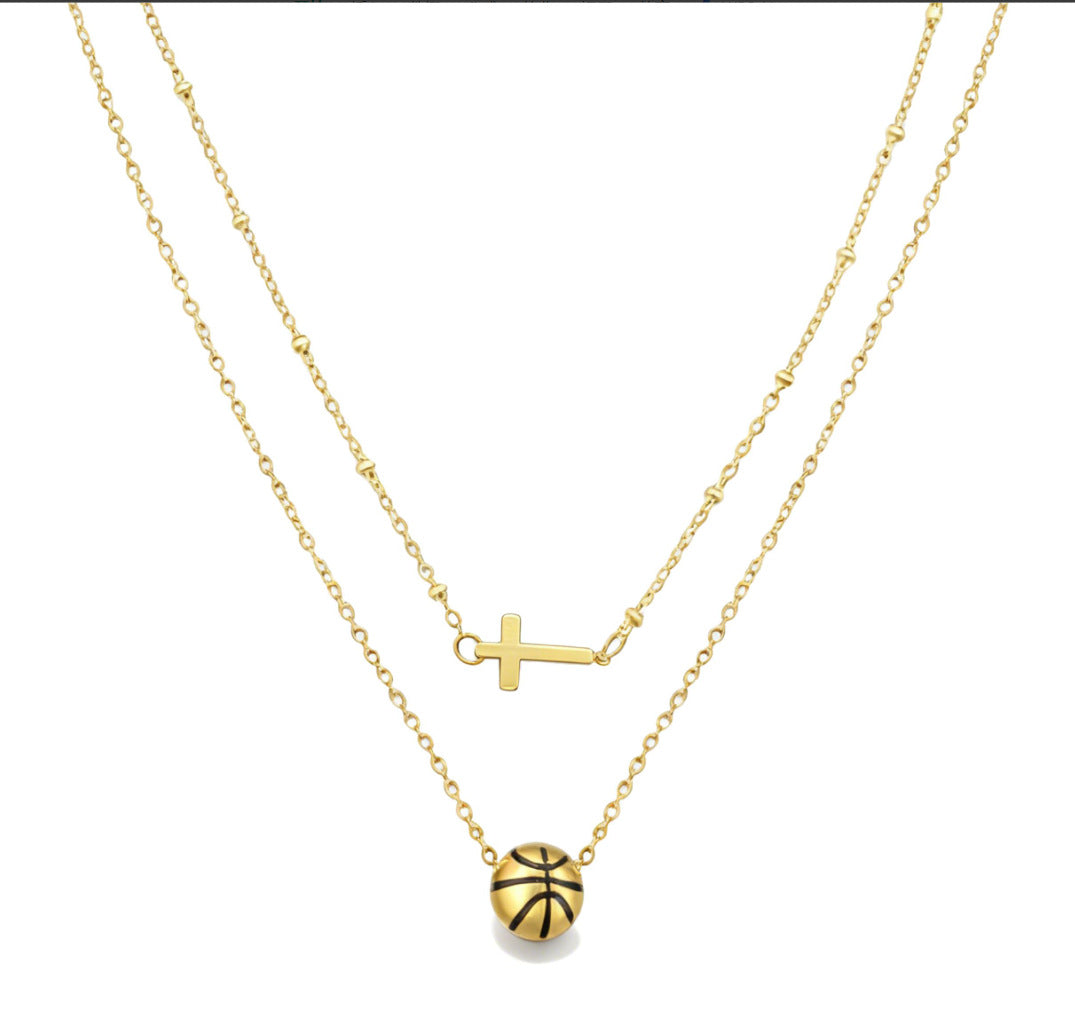 Amazon TK Hot-Selling OT Buckle Square Cross Necklace for Women Copper Plated 14K Gold Paperclip Necklace Yiwu In Stock