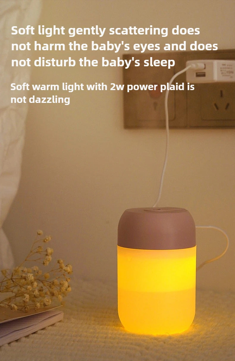 300ml Portable Air Humidifier Aroma Oil Humidificador for Home Car USB Cool Mist Sprayer with Colorful Soft Night Light Purifier