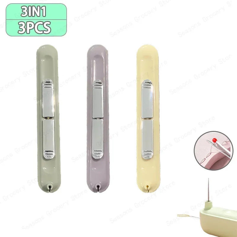 2 In 1 Needle Threader and Seam Ripper Tool Multifunctional Sewing Thread Remover Cross Stitch Crafting Accessories Easy Use