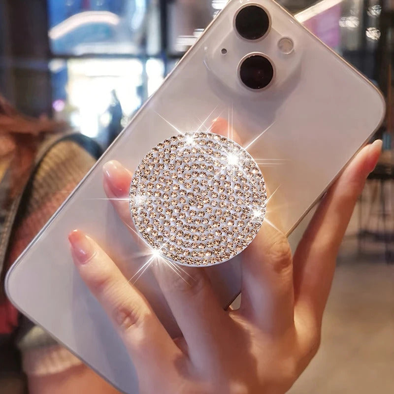 Flash Diamond Phone Push Pull Stand, Creative Colorful Phone, Integrated Folding Stand, Lazy Phone Back Adhesive Stand