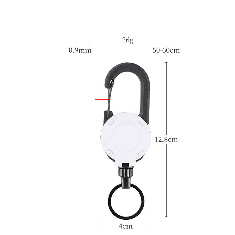 Outdoor Tactics Can Buckle Retractable Buckle Steel Wire Rope Multi-Functional Keychain Camping High Rebound Anti-Separation Rope Pull Peels
