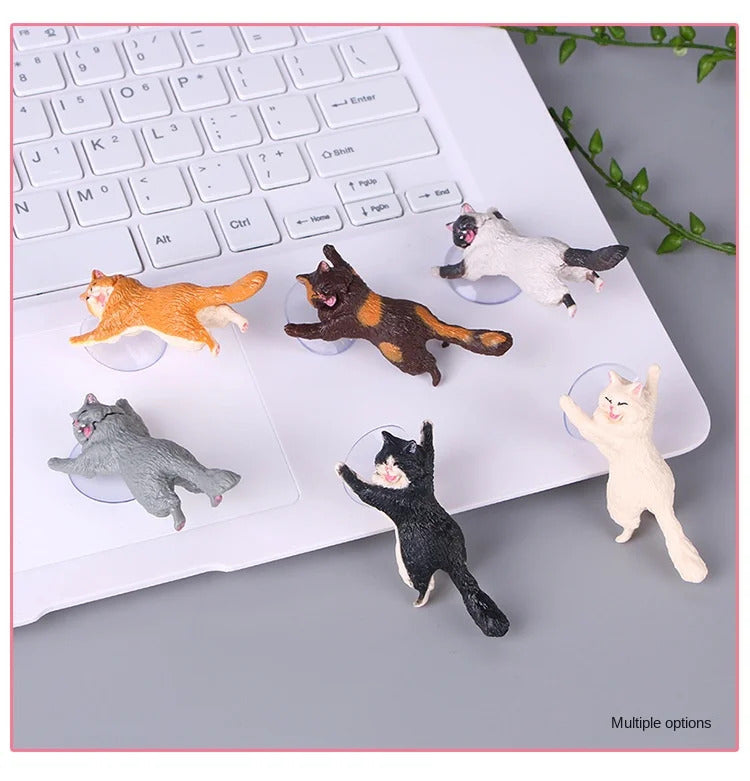 Cute Cat Phone Holder Tablets Desk Sucker Support Resin Mobile Phone Stand Holder Sucker Design Animal Holder for Smartphone