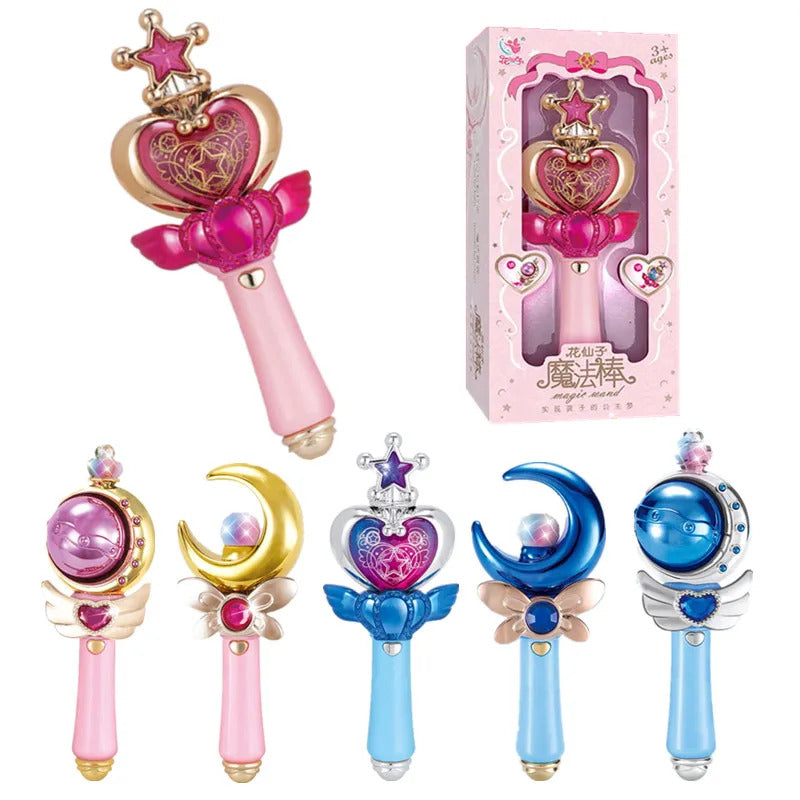 Flower Fairy Glowing Sound Effects Stars Magic Wand Children Magic Fairy Princess Costume Props Dollhouse Party Favor For Girls