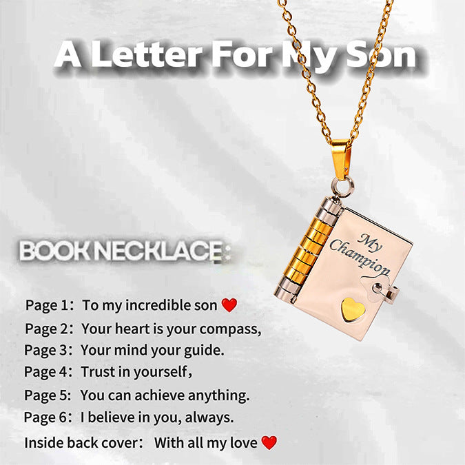 Titanium Steel Women's Love Letter Necklace Openable Pendant Couple New Style Personality Temperament Necklace Clavicle Chain