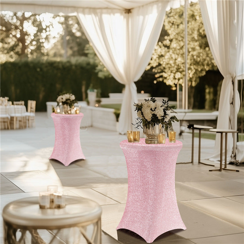 Cocktail Tablecloth Glitter Bar Set New Cocktail Table Cover High-end Feel Cross-border Wholesale Stretchy High Bar Tablecloth
