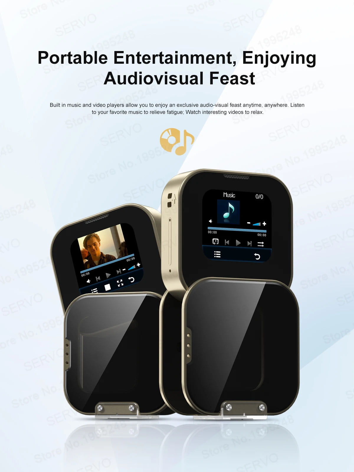 SERVO i19 Rotate Small Box Touch Mobile Phone 2SIM Standby Magic Voice Bluetooth Sync Music Torch Mini Rotation Cellphone Type-C