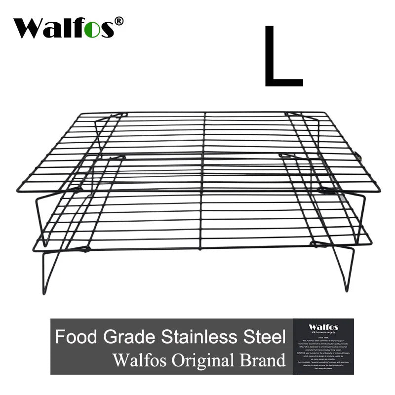 WALFOS Stainless Steel Nonstick Wire Grid Baking Tray Cake Cooling Rack Oven Kitchen Pizza Bread Barbecue Cookie Biscuit Holder