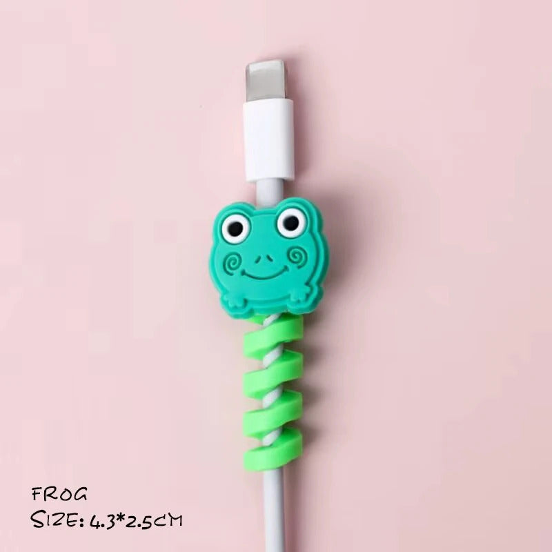 7 PCS / Set Cute Cartoon Animal Cable Protector Universal Cord Wire Silicone Protection Mini Cover Charging Cable Winder
