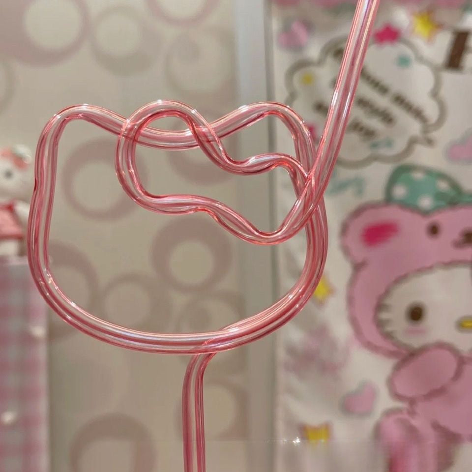 Kitty personalized straw ins color straw hose cute girls high value repeated use