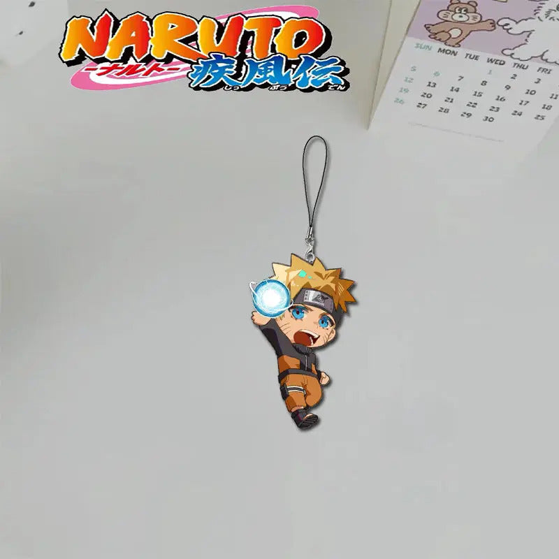 Naruto 2D Sasuke Kakashi Haruno Sakura anime peripheral cartoon mobile phone chain mobile phone lanyard high-value  wholesale