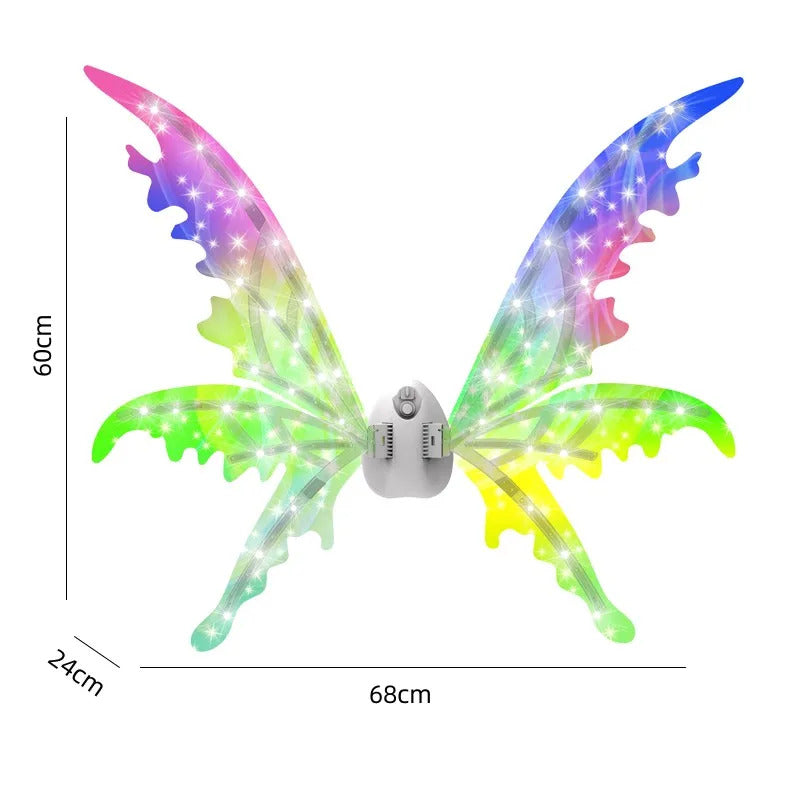 Electric Butterfly Wings Elf Wings Costume Magic Led Bats Wing Cosplay Dress Up For Kids Cats Dogs Halloween Fit Children Gift