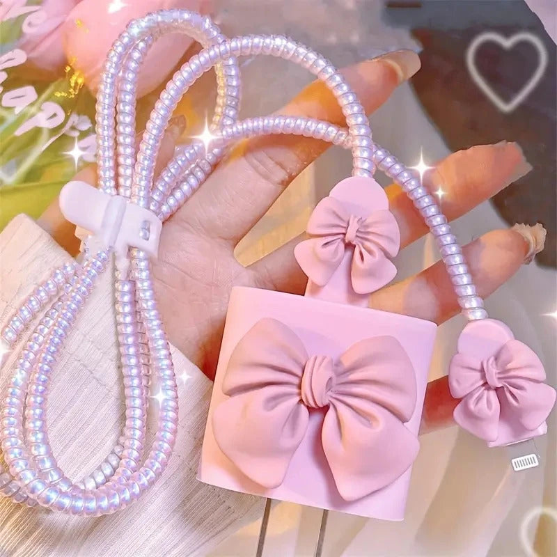 3D New Cable Charger Protection Case For IPhone 15 14 13 Pro Max 18W 20W Original Charger Cable Data Line Wire Spiral Protector