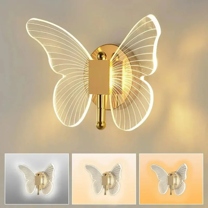 Butterfly Wall Lamp Corridor Lamp Modern Simple Creative Nordic Living Room Bedside Bedroom Lamp LED Indoor Lighting Decoration