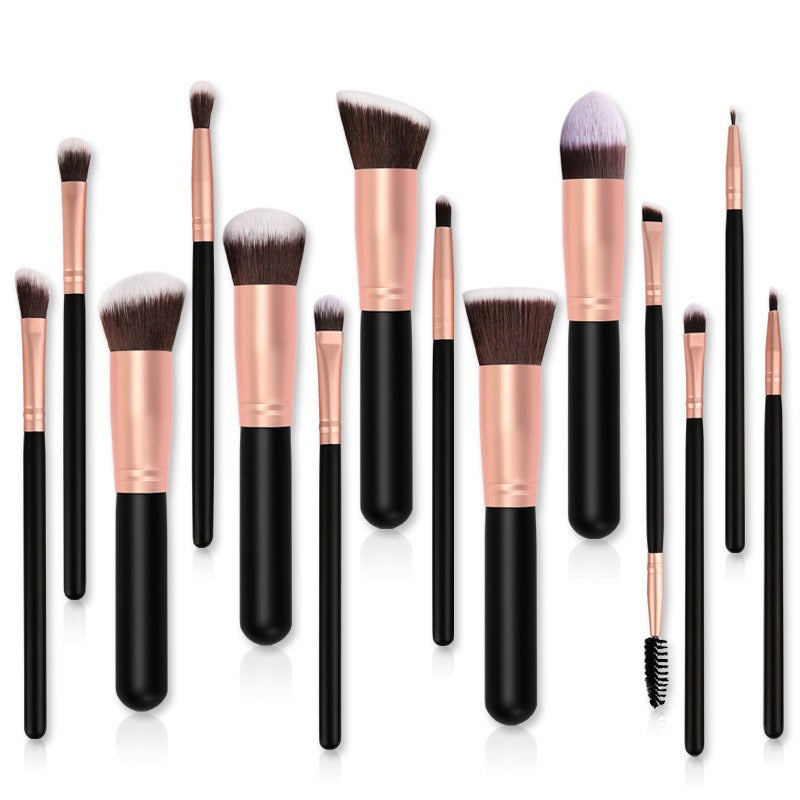 Amazon Hot-Selling Amazon 14-Piece Makeup Brush Set Loose Powder Foundation Brush Soft Bristle Brush Cangzhou In-Stock Wholesale