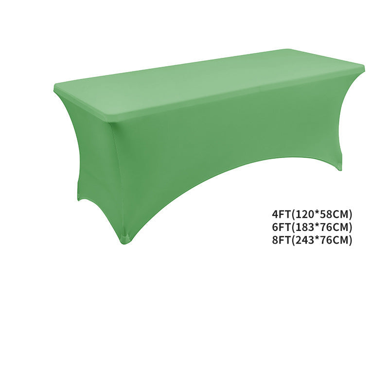Elastic 6FT Rectangular Table Cover Full Coverage Tablecloth Outdoor Wedding Banquet Event Cocktail Fan-shaped Tablecloth Table Cover