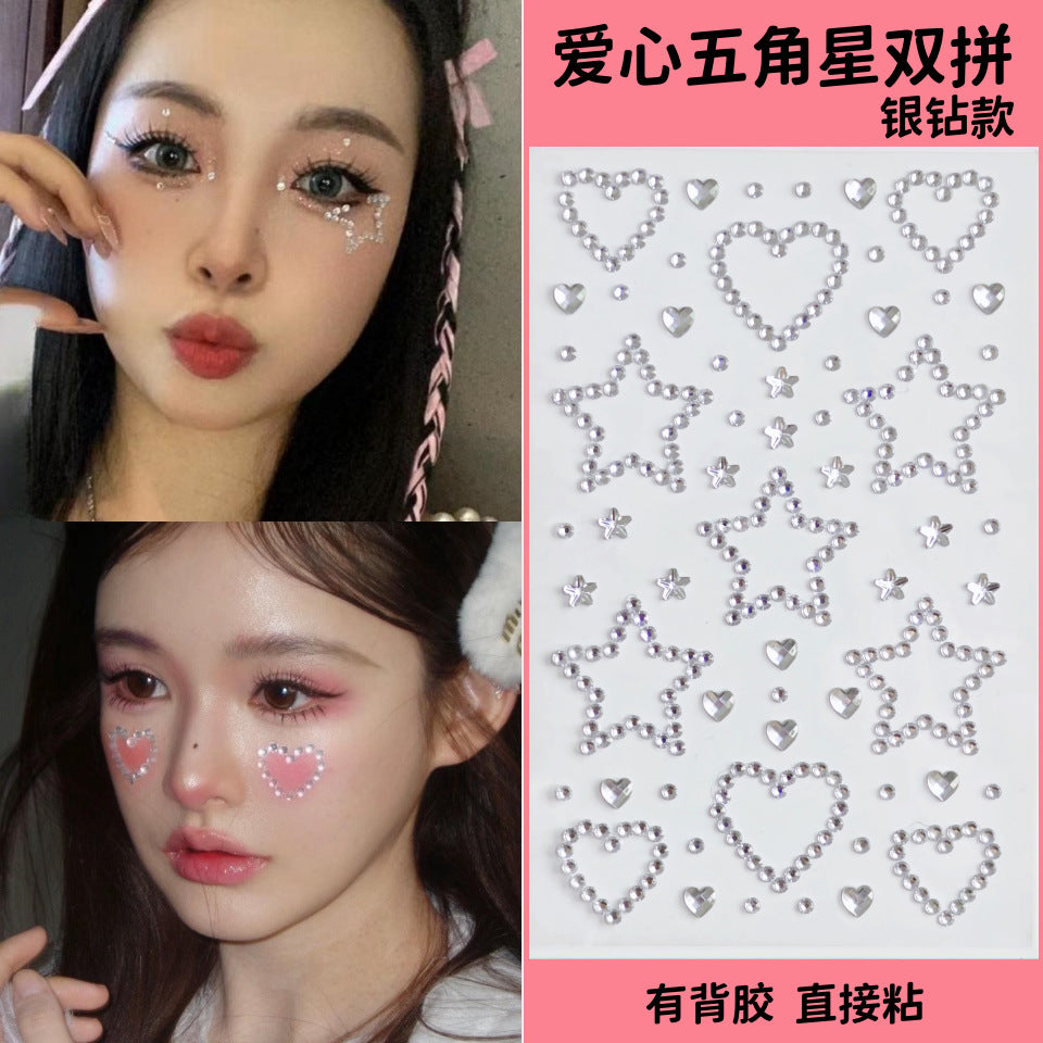 Glitter Gradient Butterfly Wing Tattoo Eye Corner Face Stickers Children's Eye Makeup DIY Stickers Fish Scale Performance Catwalk