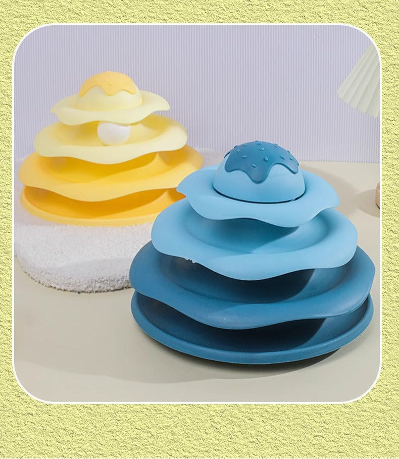Cat Toy Teaser Wand Cat Turntable Self-Entertainment Ball Kitten Three-Layer Track Disc Kitten Pet Intelligence Artifact