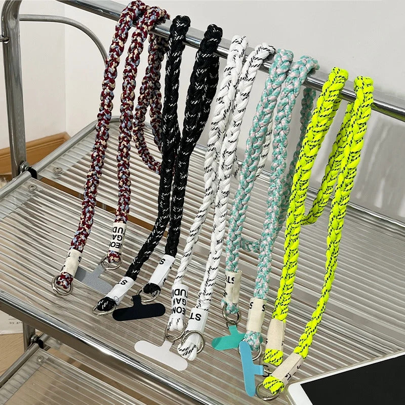 Phone Woven Long Lanyard Outdoor Mobile Phone Shoulder Hanging Strap Anti Loss Lanyards Neck Strap Keychain Chain Rope Gift