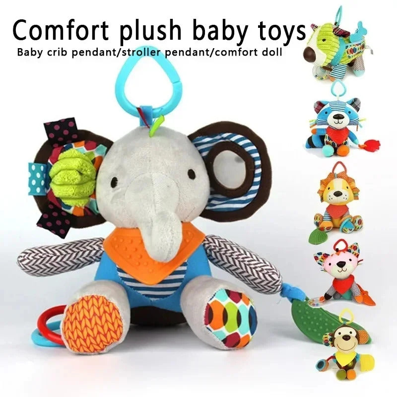 Montessori Baby Toys Kawaii Soft Plush Dolls Animal Strollers Pendant Toys for Newborn Boys Girls Toddler Birthday Gift