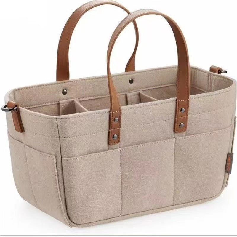 Felt Bag Cross-Border Large Capacity Maternal and Child Supplies Storage Bag Foldable Handbag for Going out Felt Baby Diapers Bag