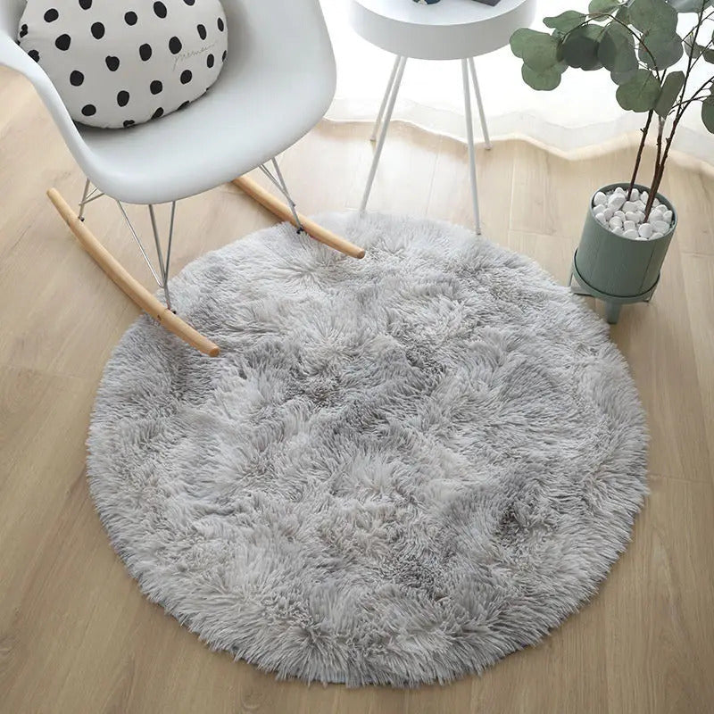 Plush Rugs Round Carpet For Living Room Sofa Foot Pad Fluffy Soft Kids Bedroom Cushion Balcony Hanging Basket Mat