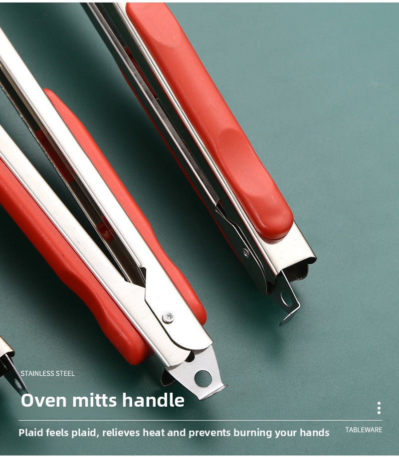 Stainless Steel Food Tongs Thickened Anti-scald Kitchen Tools Wholesale Buffet Bread Tongs BBQ Steak Food Tongs