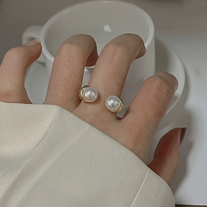 Sand Gold Opening Adjustable Frosted Ring Women's Fashion Sweet Light Luxury Niche Exquisite Ring Ancient Design