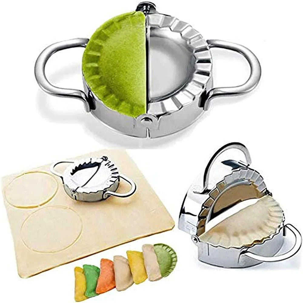 5pcs/Set Dumpling Mold Stainless Steel Chinese Shuijiao Maker Empanadas Metal Dough Pressing Tool Pastry Kitchen Accessories