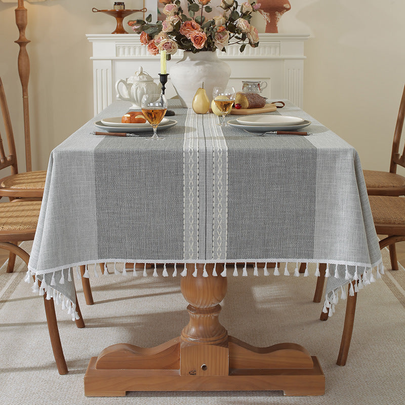 Cross-border INS Waterproof Tablecloth Home Use Imitation Cotton Linen Dining Tablecloth Modern Simple Tablecloth Table Mat Cover Towel Wholesale in Stock